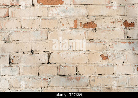 Old painted red brick wall background and texture Stock Photo
