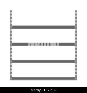 Empty metallic storage shelves. Storage Flat design. Storage Vector illustration. Warehouse storage icon isolated on white background Stock Vector