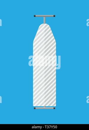 Folded ironing board Icon, Ironing board with stripe pattern. vector illustration in flat style on blue background Stock Vector