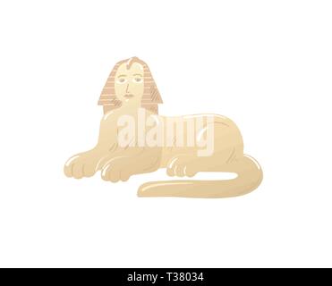 cartoon icon of the Great Sphinx in Giza, Egypt, vector illustration Stock Vector