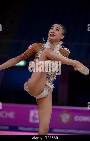 Japan's Chisaki Oiwa during the FIG Rhythmic Gymnastics World 