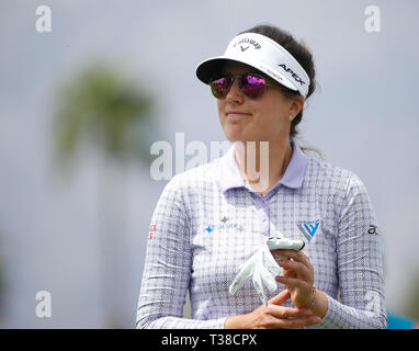 Rancho Mirage, California, USA. 7th Apr 2019. Sandra Gal of Germany on the fifth hole during the final round of the LPGA Tour ANA Inspiration golf tournament at Mission Hills Country Club in Rancho Mirage, California. Charles Baus/CSM Credit: Cal Sport Media/Alamy Live News Stock Photo