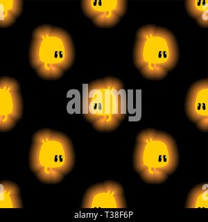 Yellow cute monster pattern seamless. Magic firefly creature backgrund. Mythical Cartoon style vector texture Stock Vector