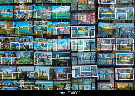 Racks of postcards, Cambridge, England Stock Photo