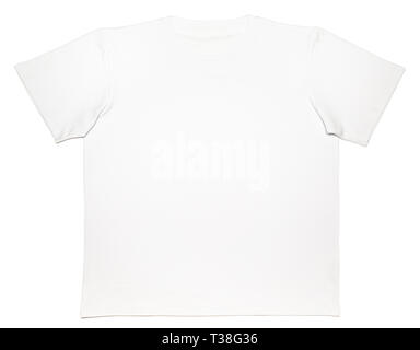 White plain shortsleeve cotton T-Shirt template isolated on a white background Stock Photo