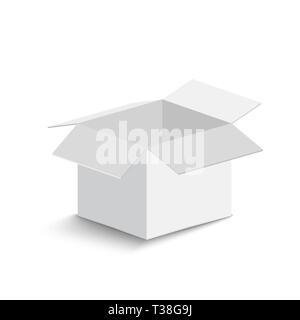 white open box on white background. open box with shadow. vector illustration Stock Vector