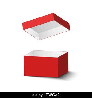 red box isolated on white background with realistick shadow. vector illustration. Stock Vector