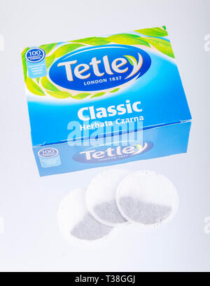 Tetley tea isolated on white background Stock Photo