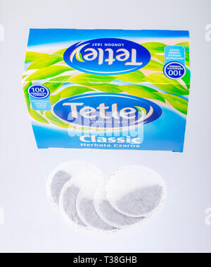 Tetley tea isolated on white background Stock Photo