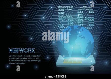 5G technology global earth geometry cross frame line vector futuristic ...