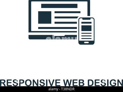 Responsive Web Design icon. Creative element design from content icons collection. Pixel perfect Responsive Web Design icon for web design, apps, soft Stock Vector