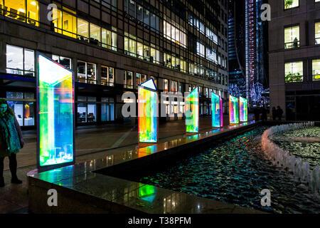'Prismatica' by Raw Design at Canary Wharf Winter Lights Festival 2019, London, UK Stock Photo
