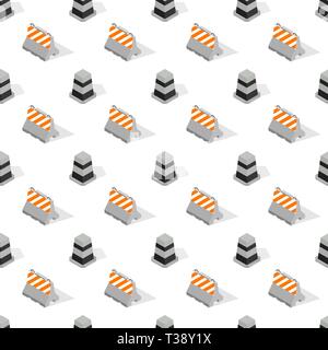 Seamless background from a set of under construction design elements, vector illustration. Stock Vector