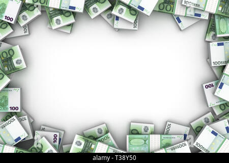 Frame with European Euro (Isolated on white background) Stock Photo