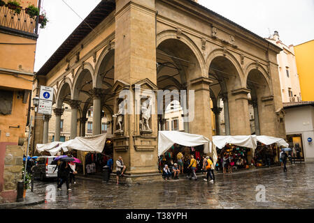 Mercato del Porcellino loggia covered market in Florence Renaissance arched style market, Italy. Stock Photo