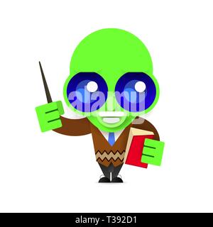 alien teacher vector illustration on white background for your design Stock Vector
