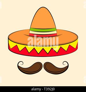 Sombrero Mexican Hat Colorful Vector Icons For Apps And Websites Stock Vector