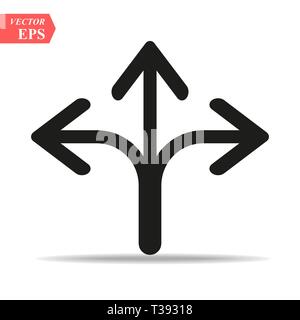 Three Headed Arrow Icon in trendy flat style isolated on grey background. Arrow symbol for your web site design, logo, app, UI. Vector illustration, E Stock Vector