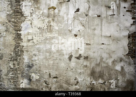 Broken wall in urban street, construction and architecture Stock Photo