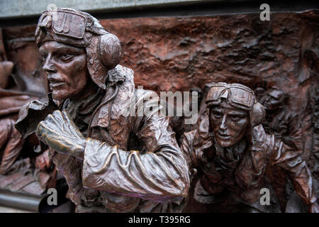 Battle of Britain Monument, Victoria Embankment, London, Friday, March 22, 2019.Photo: David Rowland / One-Image.com Stock Photo