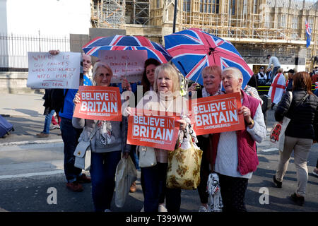 Pro brexit protesters in central london, UK Stock Photo