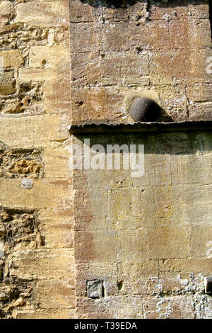 Around Faringdon, a market town in the Vale of the White Horse Oxfordshire UK All Sints Chuch. English civil war cannon ball in the church wall Stock Photo