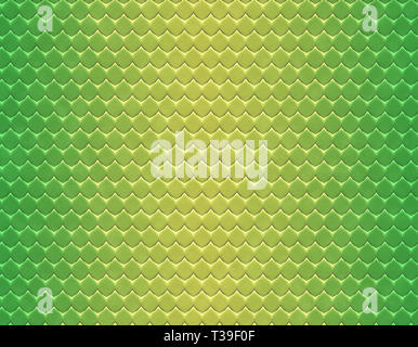 Green and yellow gradient snake skin seamless pattern, flat scale Stock Photo