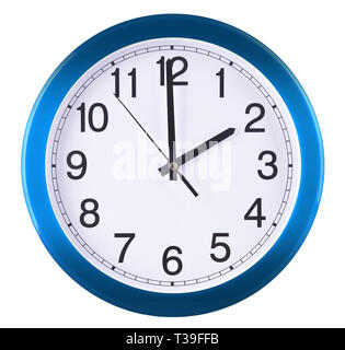 Wall clock isolated on white background. Two oclock. Stock Photo