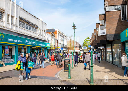 Busy town centre in Crewe Cheshire UK Stock Photo