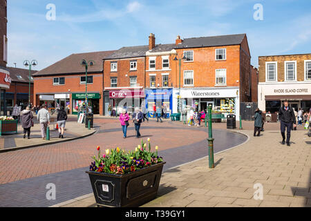 Busy town centre in Crewe Cheshire UK Stock Photo