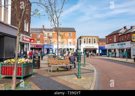 Busy town centre in Crewe Cheshire UK Stock Photo