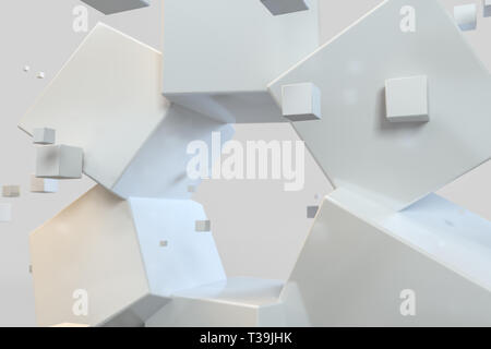 3d rendering, creative cubes with sense of science and technology, computer digital image Stock Photo