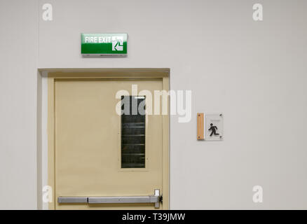 Fire exit steel door for evacuation in case of fire, safety concept Stock Photo