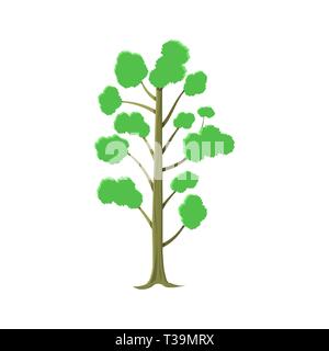 abstract tree isolated on white. vector illustration in flat style Stock Vector