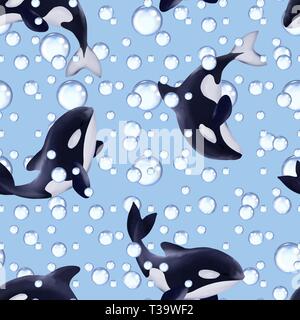Orca Whales Straight Tumbler, Seamless Design, Seamless Skin