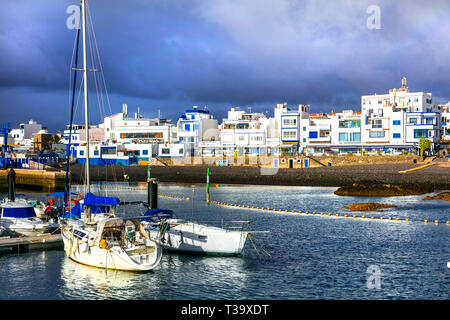 Impressive Puerto de las Nieves village,Gran Canaria,Spain Stock Photo