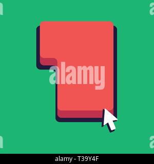 Direction to Press or Click the Red Keyboard Command Key with Arrow Cursor Design business concept Empty template copy space text for Ad website isola Stock Vector