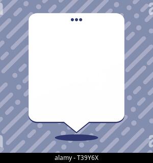 Blank Space White Speech Balloon Floating with Three Punched Holes on Top Business concept Empty template copy space isolated Posters coupons promotio Stock Vector