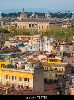 Panorama from the Gianicolo Terrace with Palazzo Farnese, in Rome, Italy. Stock Photo