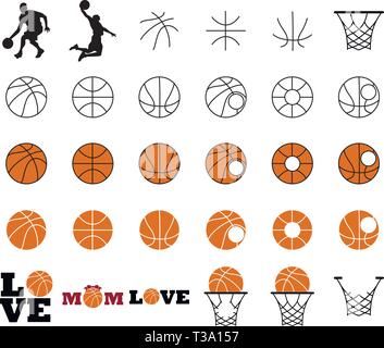 A set of basketball illustrations. Basketball Ball. Stock Vector