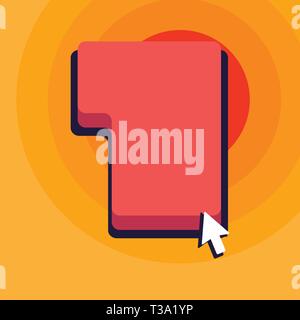 Direction to Press or Click the Red Keyboard Command Key with Arrow Cursor Design business concept Empty copy text for Web banners promotional materia Stock Vector