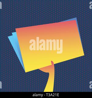 Hand Holding and Raising Blank Space Colorful File Folder with Sheet Inside Business Empty template for Layout for invitation greeting card promotion  Stock Vector