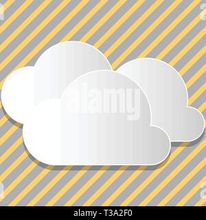 Blank White Fluffy Clouds Cut Out of Board Floating on Top of Each Other Business Empty template for Layout for invitation greeting card promotion pos Stock Vector