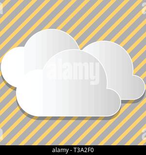 Blank White Fluffy Clouds Cut Out of Board Floating on Top of Each Other Business Empty template for Layout for invitation greeting card promotion pos Stock Vector