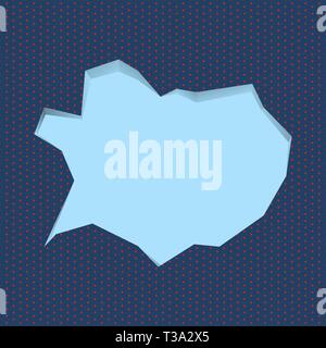 Blank Pale Blue Speech Bubble in Irregular Cut Edge Shape 3D Style Backdrop Design business Empty template isolated Minimalist graphic layout template Stock Vector