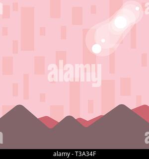 View of Colorful Mountains and Hills with Lunar and Solar Eclipse Happening Design business concept Empty copy text for Web banners promotional materi Stock Vector