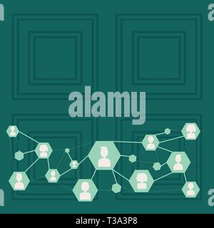 Online Chat Head Icons with Avatar and Connecting Lines for Networking Idea Business Empty template for Layout for invitation greeting card promotion  Stock Vector