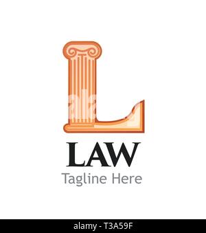 Law Firm Logo Design On Letter 3 with Shield Sign Law Logo Lawyer And