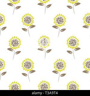 Simple meadow florals tender colors seamless vector pattern. Stock Vector