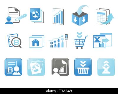 A vector illustration of Business Technology Internet Website Icons Stock Vector